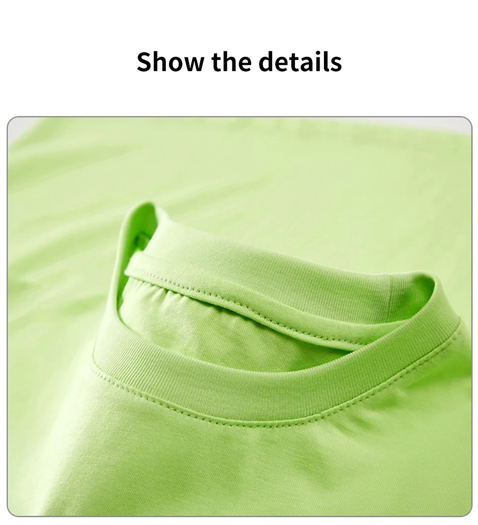 Kids Plain Color Short Sleeve T Shirt Summer Boys Girls Casual Tee Breathable Tops Children Casual School Clothing 2025 Fashion