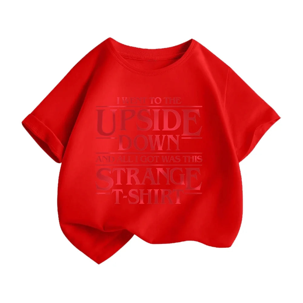 Kids Stranger Themed T Shirt Upside Down Inspired Graphic Tee Youth Short Sleeve Casual Cotton Top for Boys Girls Children