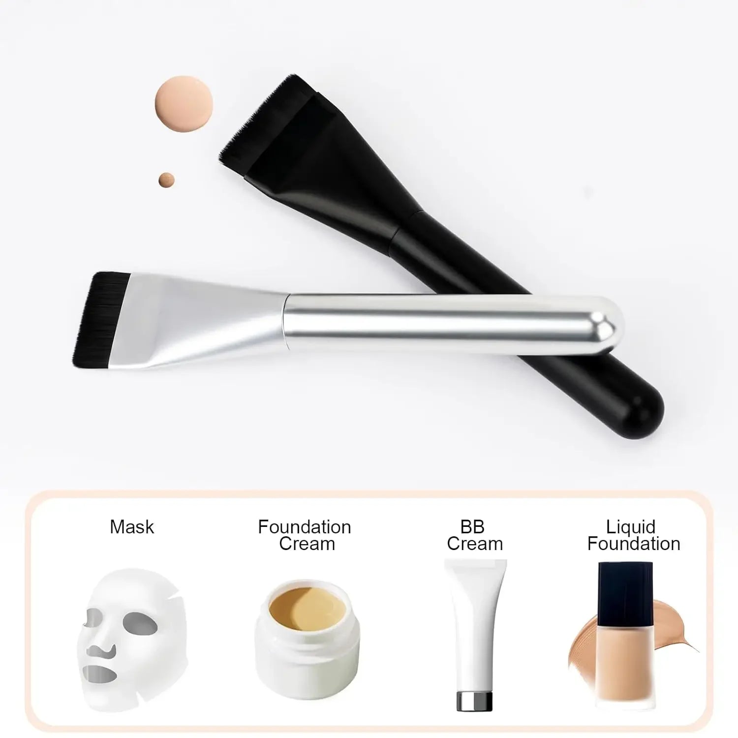 Flat Foundation brush, mask brush, makeup spatula, Liquid foundation brush, Korean cream brush, delicate makeup