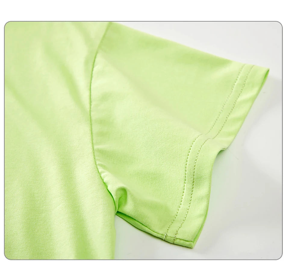 Kids Plain Color Short Sleeve T Shirt Summer Boys Girls Casual Tee Breathable Tops Children Casual School Clothing 2025 Fashion