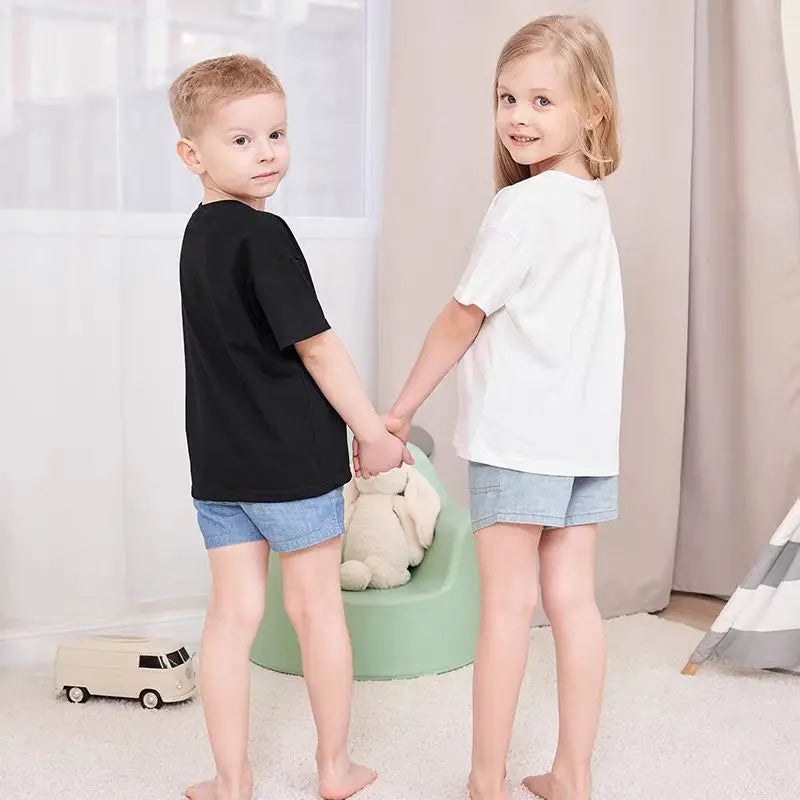 2-12 Years T-shirt for Girls Solid Soft Cotton 2025 Summer Pink Girl Tops Tee Fashion Sport Kids T Shirt Soft Cute Birthday Gift