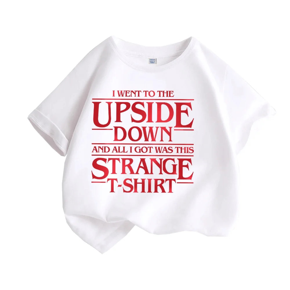 Kids Stranger Themed T Shirt Upside Down Inspired Graphic Tee Youth Short Sleeve Casual Cotton Top for Boys Girls Children