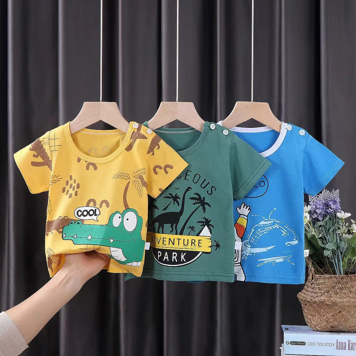 Children's Clothing T-Shirt  Kids Clothes Boys Girls Summer Cartoon Tops Short Sleeve Clothes 100% Cotton Baby Clothing